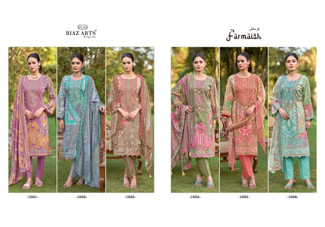 Riaz arts bin saeed farmaish 2 brand cotton dress materials wholesale